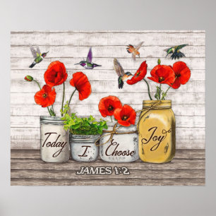 Hummingbird Heute wähle ich Joy Housewarming Gesch Poster