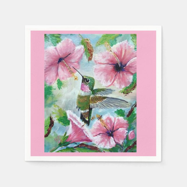 Hummingbird & Hibiskus Paper & Cloud Napkins Serviette (Vorderseite)