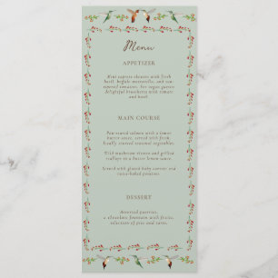 Hummingbird-Hochzeitsmenü Menükarte