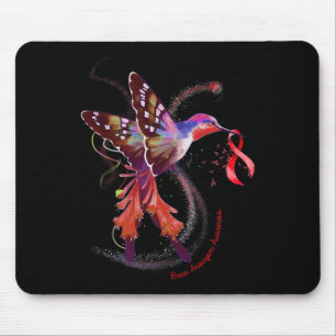 Hummingbird Hold Burgundy Ribbon Brain Aneurysm Aw Mousepad