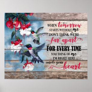Hummingbird Ich bin hier in Ihrem Heart Memorial Poster