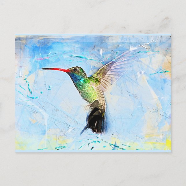 Hummingbird-Illustration in Aquarell, schön Postkarte (Vorderseite)