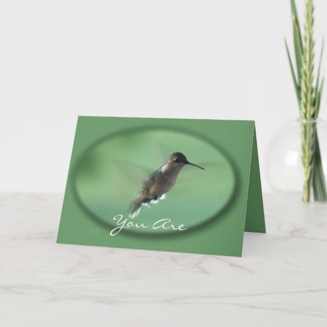 Hummingbird im Flug gr - passen Sie jede Gelegenhe Karte (Vorderseite)