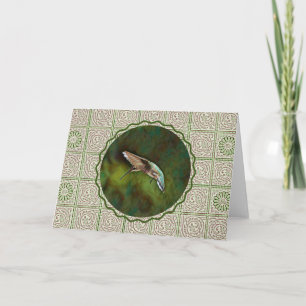 Hummingbird im Vintagen Muster Kunstkarte Karte