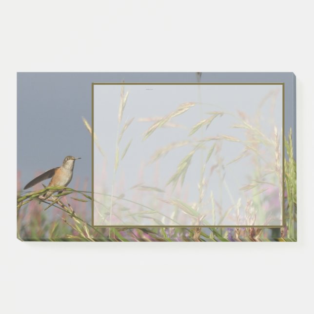 Hummingbird in Grasses Blue Sky Individuelle Name Post-it Klebezettel (Vorderseite)