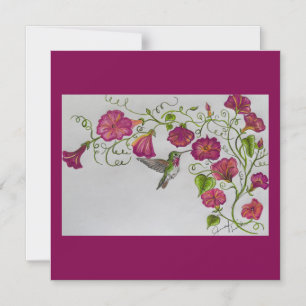 Hummingbird in rosa Magnetkarte Magneteinladung