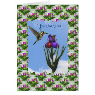 Hummingbird Iris Blume Card