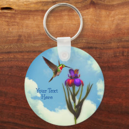 Hummingbird Iris Blume Personalisiert Schlüsselanhänger