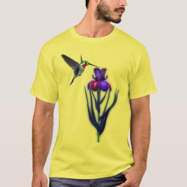 Hummingbird Iris Blume T-Shirt