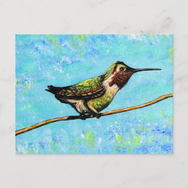 Hummingbird ist bereit zum Fliegen Postkarte (Vorderseite)