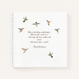 Hummingbird Journal avec Emily Dickinson Citation