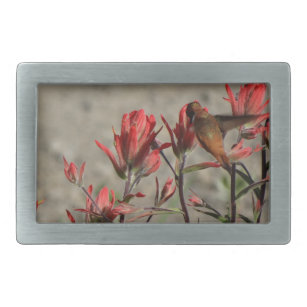 Hummingbird-Kardinal-Blume Rechteckige Gürtelschnalle