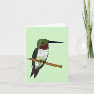 Hummingbird-Karte leuchtet grün Dankeskarte