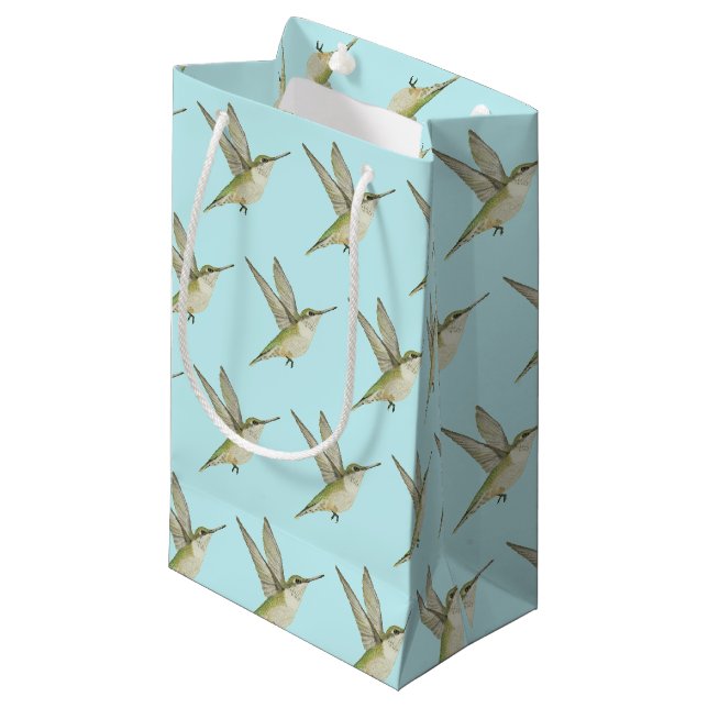 Hummingbird Kleine Geschenktasche Kleine Geschenktüte (Vorderseite Schrägansicht)
