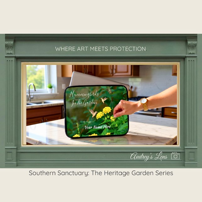 Hummingbird & Lantana Floral  Laptopschutzhülle (Von Creator hochgeladen)