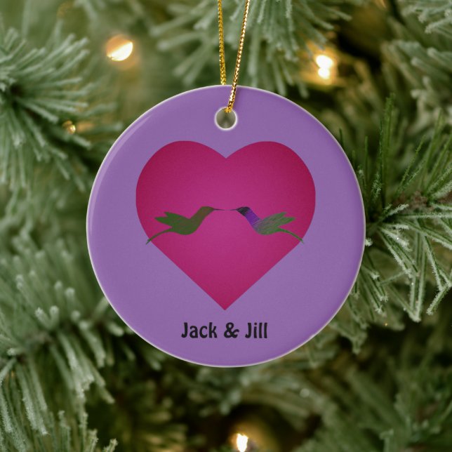 Hummingbird-Liebe Keramik Ornament (Baum)