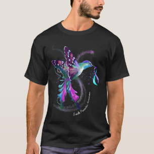 Hummingbird Lila Ribbon Suicide Prevention Aware T-Shirt