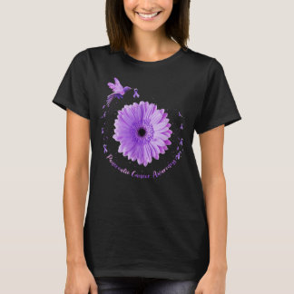 Hummingbird Lila Sunflower Bauchspeicheldrüsenkreb T-Shirt