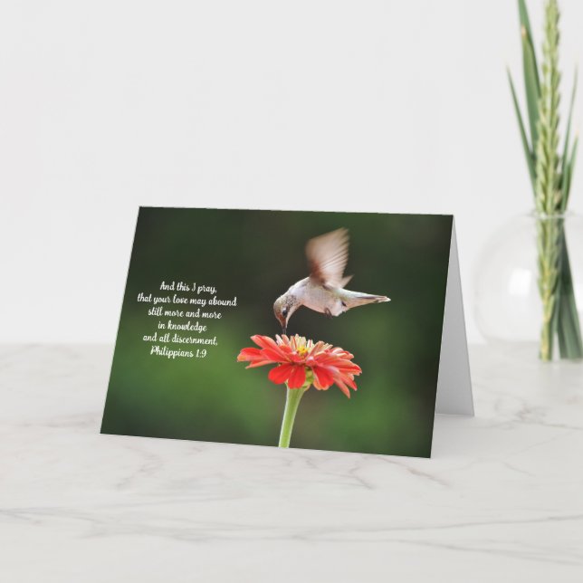 Hummingbird Love Faith Bible Carte d'écriture bibl (Devant)