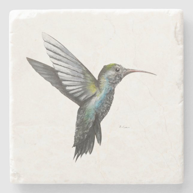 Hummingbird-Marmor-Untersetzer Steinuntersetzer (Vorderseite)