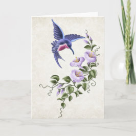 Hummingbird mit/Blume 1 Leere Grußkarte Karte