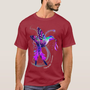Hummingbird mit Lila Ribbon-Fibromyalgie T-Shirt
