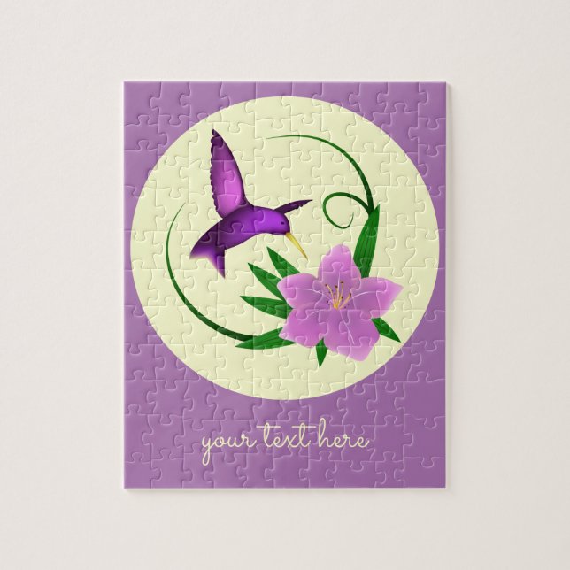 Hummingbird mit rosa Blume (Vertikal)