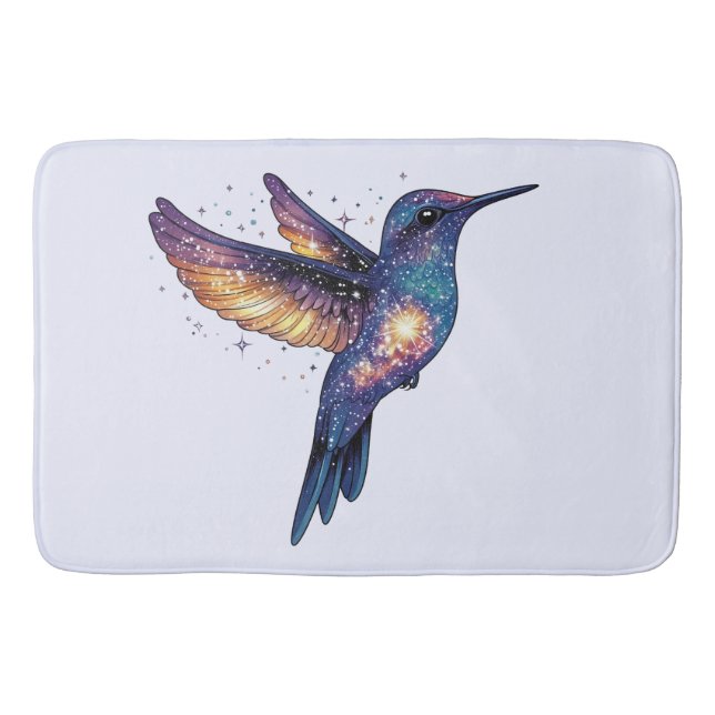 Hummingbird mit Sternenhimmel-Galaxy-Vogel Badematte (Vorderseite)