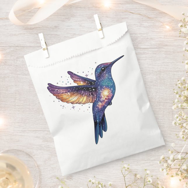 Hummingbird mit Sternenhimmel-Galaxy-Vogel Geschenktütchen (Ausgeschnitten)