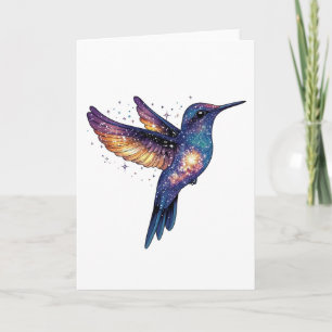 Hummingbird mit Sternenhimmel-Galaxy-Vogel Karte