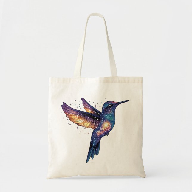 Hummingbird mit Sternenhimmel-Galaxy-Vogel Tragetasche (Vorne)