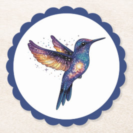 Hummingbird mit Sternenhimmel-Galaxy-Vogel Untersetzer