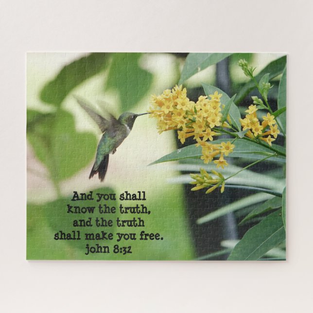 Hummingbird, mit Verse (John 8:32) (Horizontal)