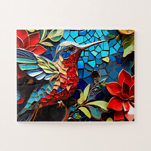 Hummingbird Mosaic Design Jigsaw Puzzle (Horizontal)