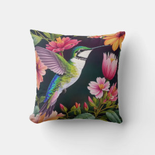 Hummingbird Multicolor Blume Art Kissen