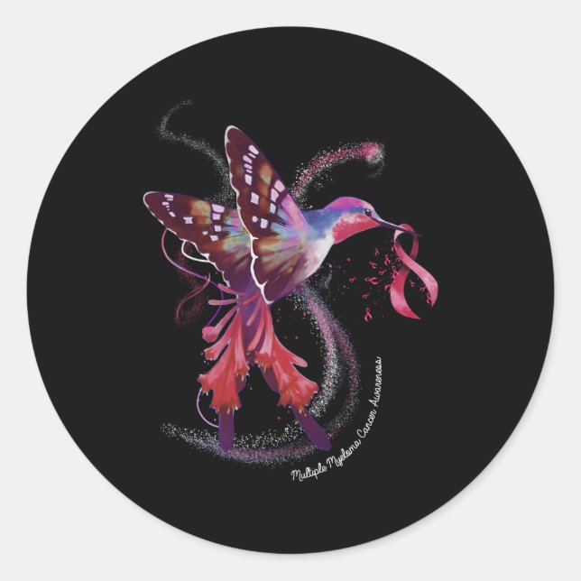 Hummingbird Multiples Myelom Runder Aufkleber (Vorderseite)