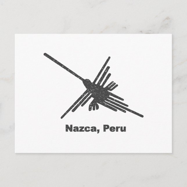 Hummingbird Nazca, Peru Old Print Style Postkarte (Vorderseite)