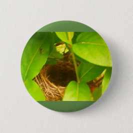 Hummingbird Nest Nestled in Honeysuckles Button
