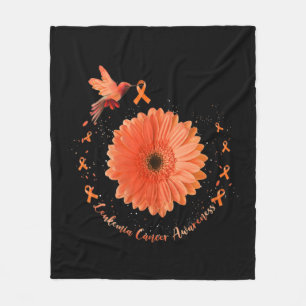 Hummingbird Orange Sunflower Leukemia Cancer Aware Fleecedecke