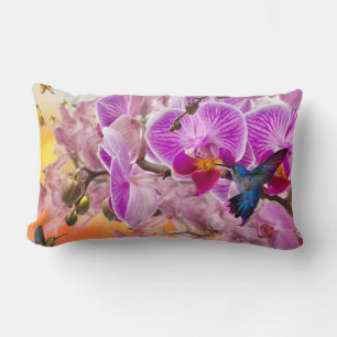 Hummingbird Orchids Blume dekorative Throw Kissen