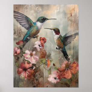 Hummingbird Painting Art Print Poster