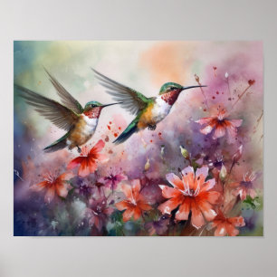 Hummingbird Painting Art Print Poster