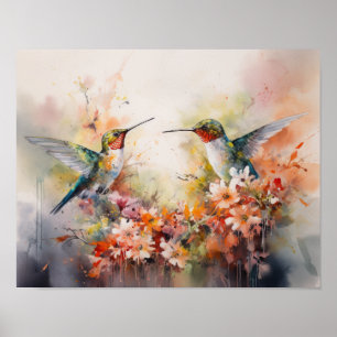 Hummingbird Painting Art Print Poster