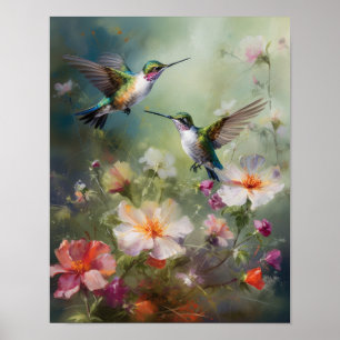 Hummingbird Painting Art Print Poster