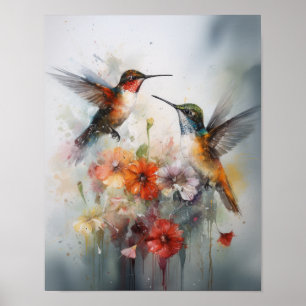 Hummingbird Painting Art Print Poster