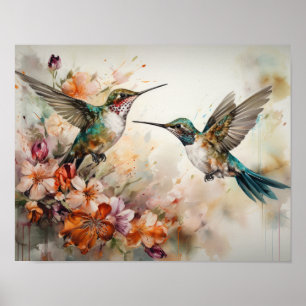 Hummingbird Painting Art Print Poster