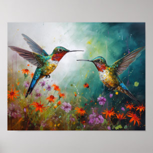 Hummingbird Painting Art Print Poster