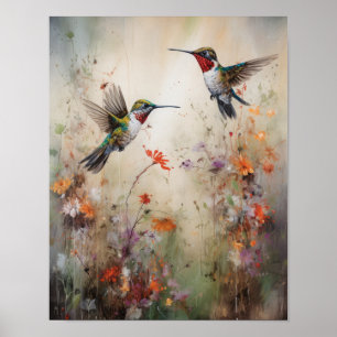 Hummingbird Painting Art Print Poster