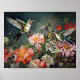 Hummingbird Painting Art Print Poster