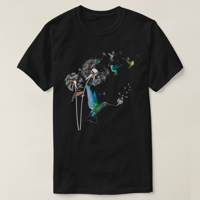 Hummingbird Pajamas Dandelion Blume Bird Watchers T-Shirt (Design vorne)